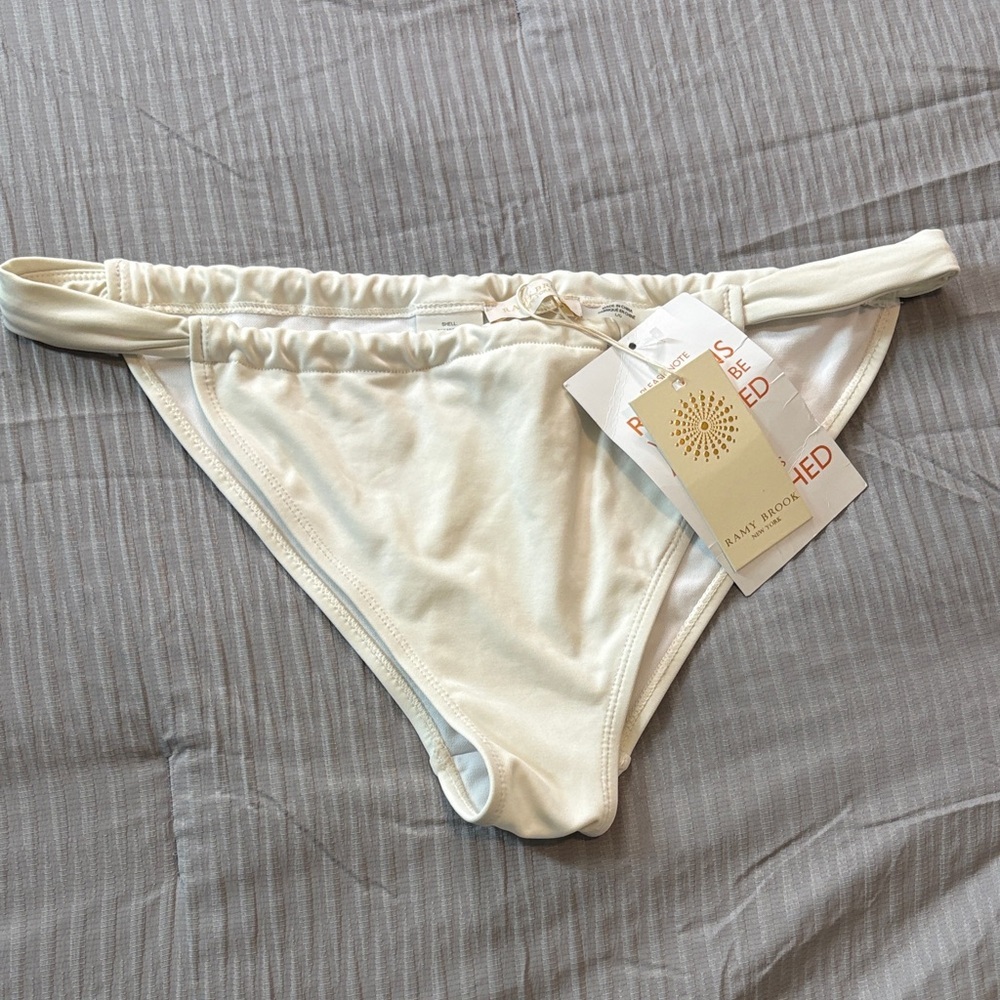 NWT RAMY BROOK Lana white bikini bottom size large summer beach swimming